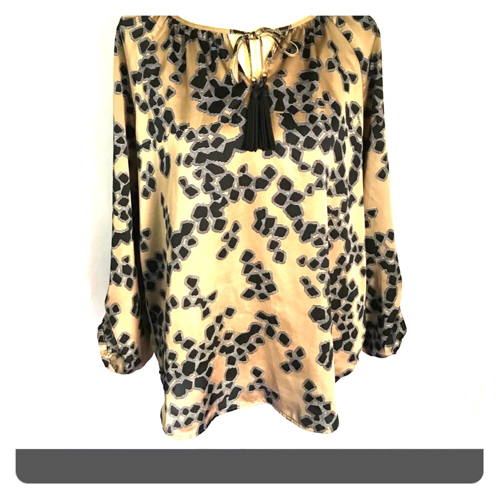 Dana Buchman Printed Silk Blouse/Tunic Size L